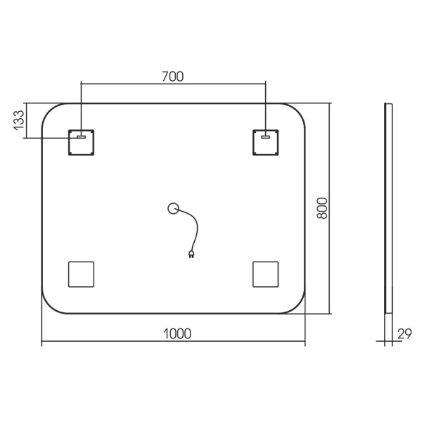 Зеркало для ванной комнаты Vincea  VLM-2A100 100x80 с подсветкой