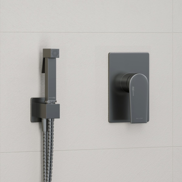 Гигиенический душ Wasserkraft Wiese A84095 встраиваемый в стену оружейная сталь