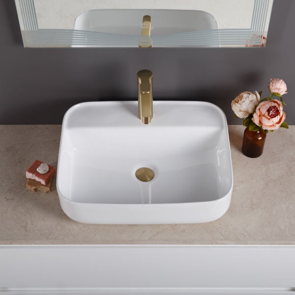 Раковина накладная прямоугольная BelBagno  BB1321 фаянс цвет белый