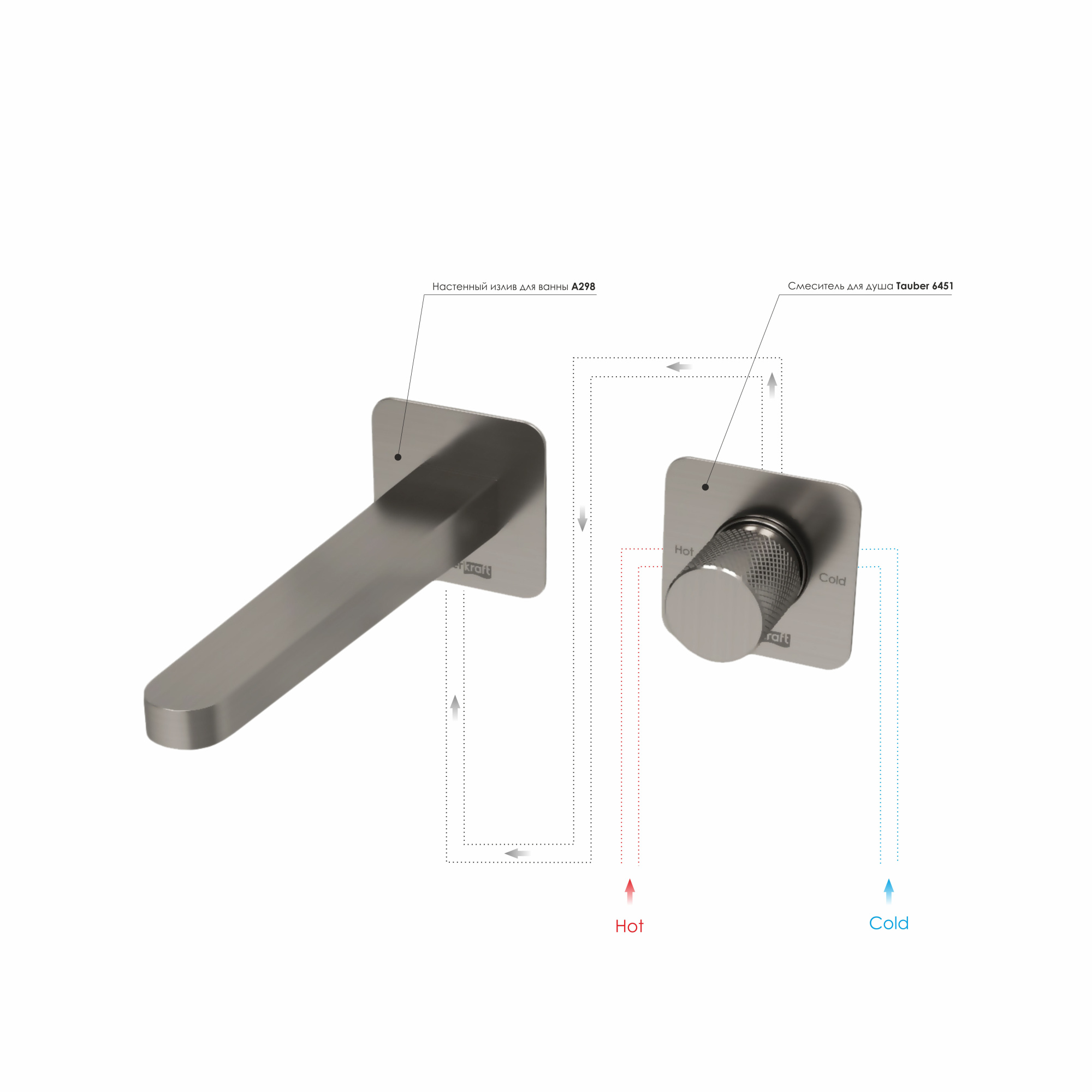 Смеситель для раковины Wasserkraft Tauber A6451.298 никель