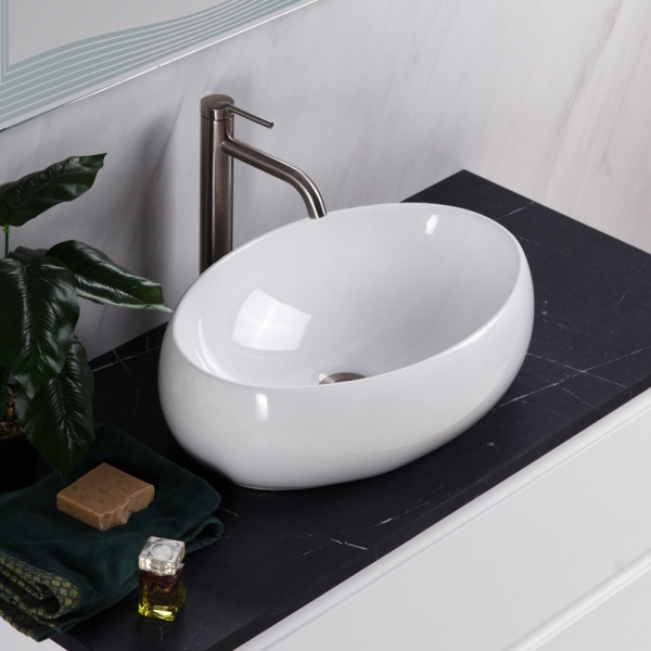 Раковина  овальная BelBagno  BB1085 фаянс цвет белый глянцевый