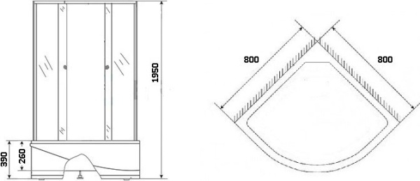 Душевой угол Niagara Eco NG-005-14 80x80 стекла матовые, профиль хром