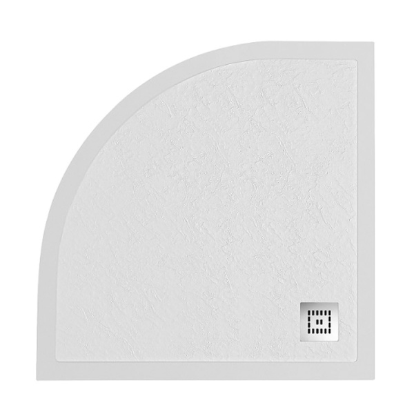 Душевой поддон низкий BelBagno Uno TRAY-MR-UNO-R-90-550-35-W-CR четверть круга литьевой мрамор 90x90 белый