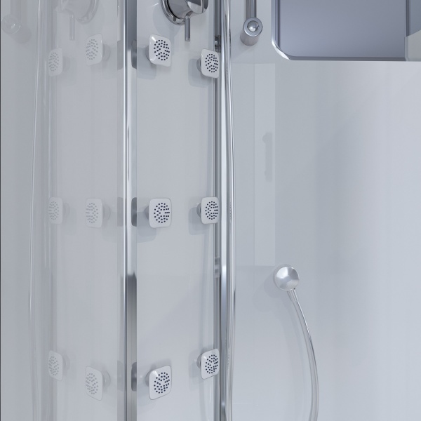 Душевая кабина с крышей Niagara Ultra NG-306-01 пятиугольная  90x90 стекла прозрачные с узором, профиль хром