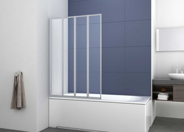 Шторка для ванны складная  Vincea VSB-31 VSB-31100CL 100 см, стекла прозрачные, профиль хром