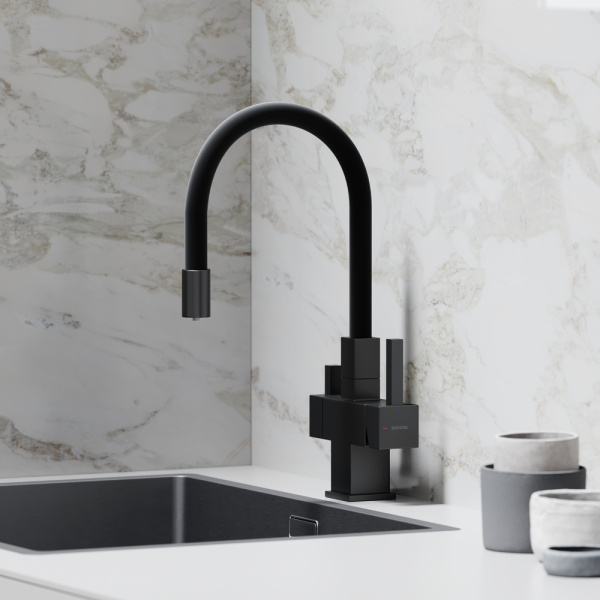 Смеситель для кухни Sancos Arno SC4005MB с подключением к фильтру матовый черный/черный