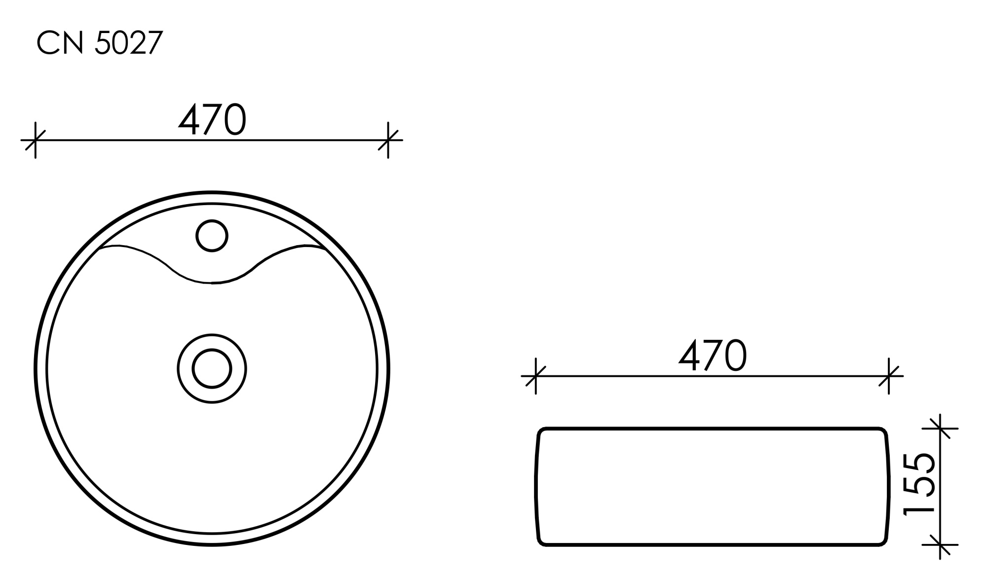 Раковина накладная круглая Ceramica Nova Element CN5027 фарфор цвет белый