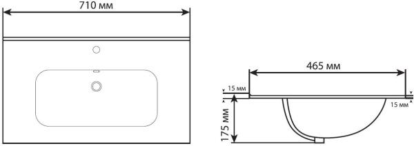 Раковина мебельная прямоугольная Aquanet Flat 00329254 керамика цвет черный матовый
