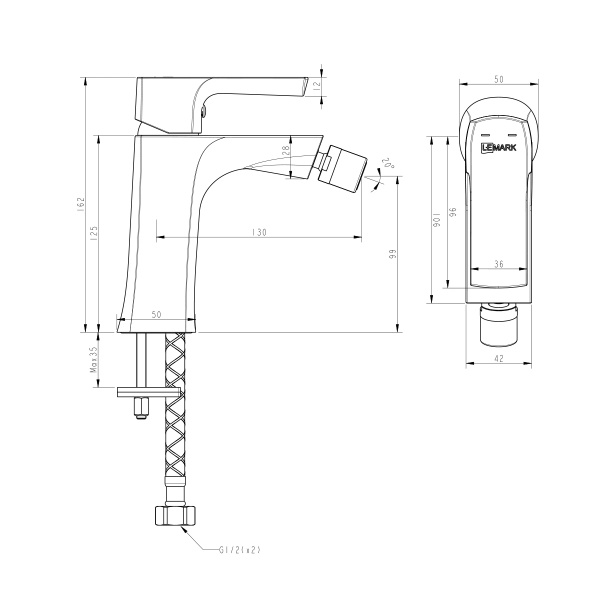 Смеситель для биде Lemark Ursus LM7208BL латунь черный матовый