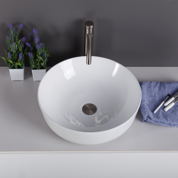 Раковина накладная круглая BelBagno  BB1315 фаянс цвет белый