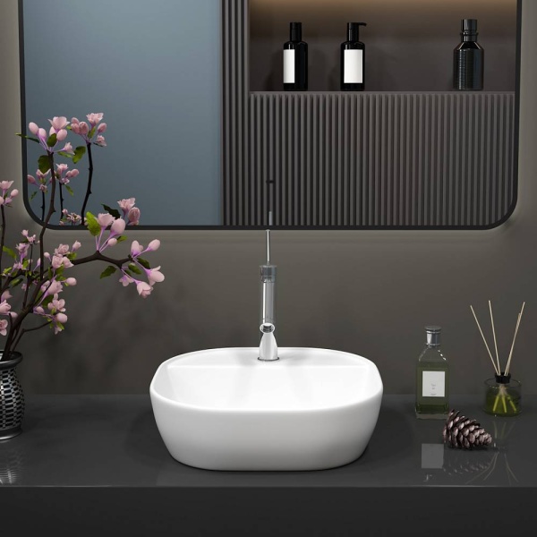 Раковина накладная квадратная  Maretti Florenza FL13NS88-844 фарфор цвет белый