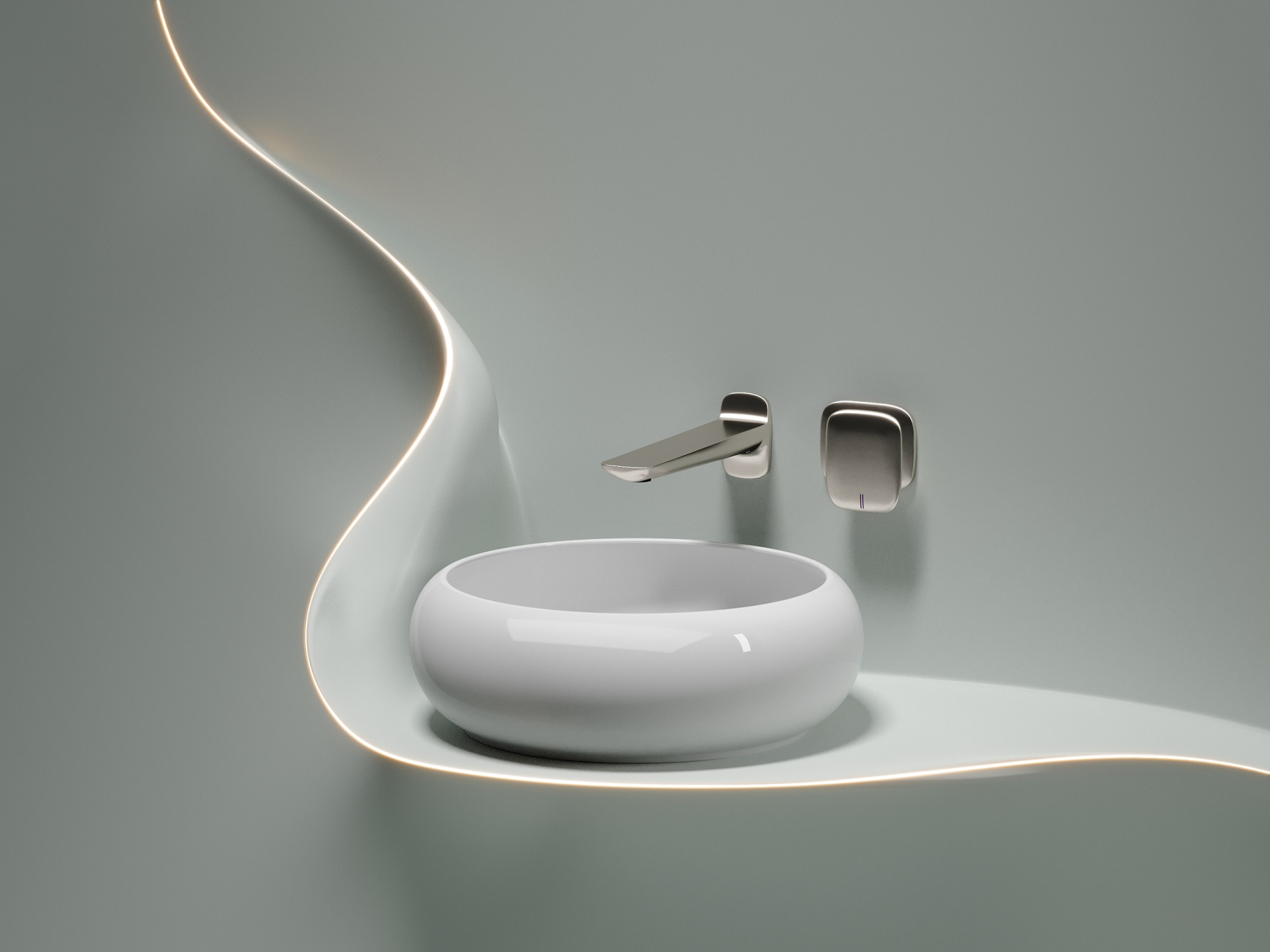 Раковина накладная круглая Ceramica Nova Element CN6050 фарфор цвет белый