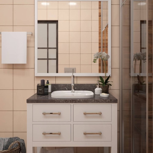 Раковина встраиваемая сверху квадратная  Maretti Florenza FL13NS37-844 фарфор цвет белый