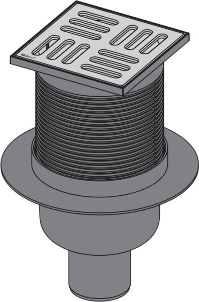 Душевой трап вертикальный AlcaPlast  APV2 10 см, решетка матовый хром
