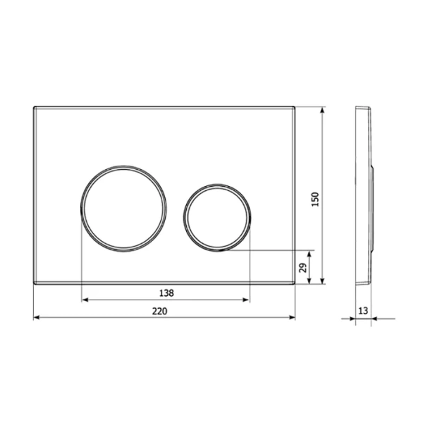 Кнопка смыва Veconi Round Design VFRD004BLG цвет черный-матовое золото