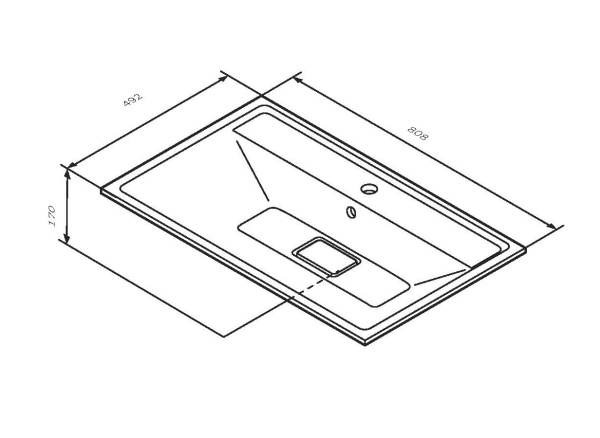 Раковина  прямоугольная Am.Pm Inspire V2.0 M50AWPX0801WG искусственный мрамор цвет белый матовый
