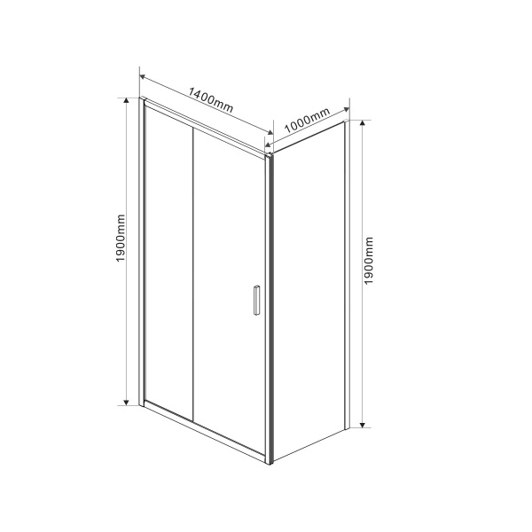 Душевой угол Vincea Garda VSR-1G1014CL прямоугольный 140x100 стекла прозрачные, профиль хром