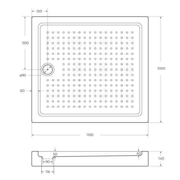 Душевой поддон низкий Cezares Tray TRAY-A-AH-120/100-15-W прямоугольный акрил 120x100 белый