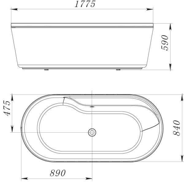 Акриловая ванна BelBagno  BB14-K 180x85