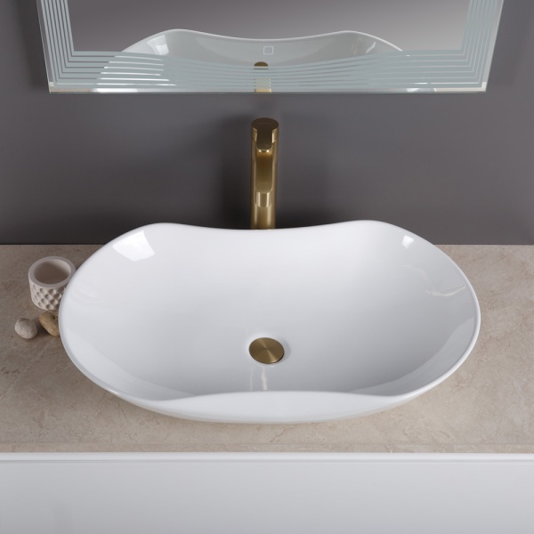 Раковина накладная нестандартная BelBagno  BB1334 фаянс цвет белый
