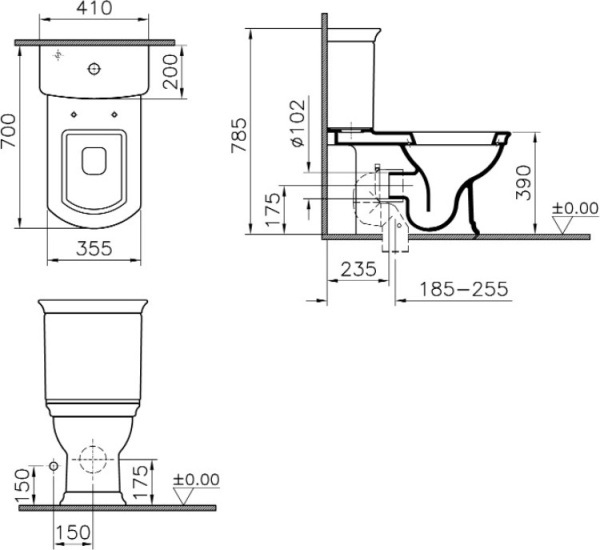 Унитаз напольный VitrA Serenada 9722B003-7205 