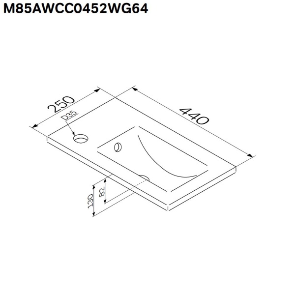 Раковина мебельная прямоугольная Am.Pm X-Joy M85AWCC0452WG64 фарфор цвет белый глянцевый