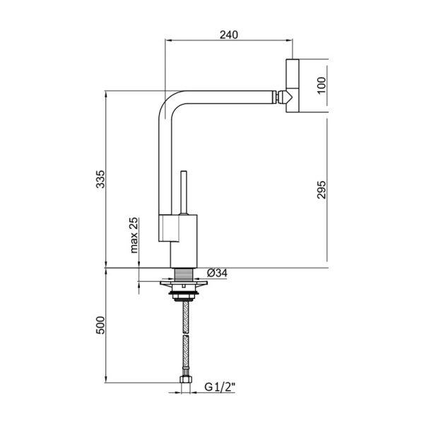 Смеситель для кухни Webert Kitchen 360 TS920302015 без подключения к фильтру хром