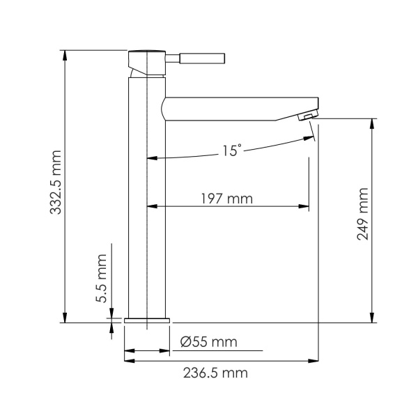 Смеситель для раковины Wasserkraft Gollach 3303H черный