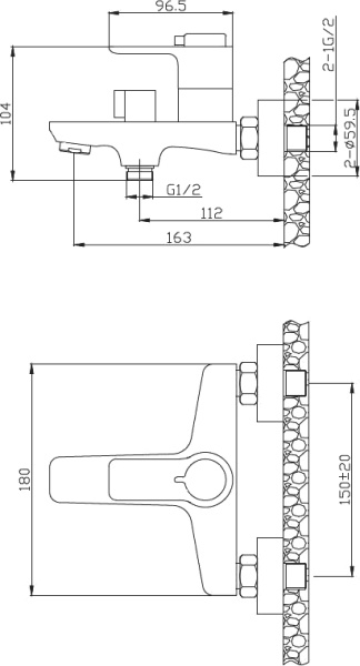 Смеситель  BelBagno Ancona ANCONA-VASM-CRM  
 
