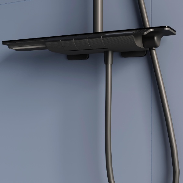 Душевая система со смесителем RGW Shower Panels 51140134-04 монтаж настенная с термостатом черный