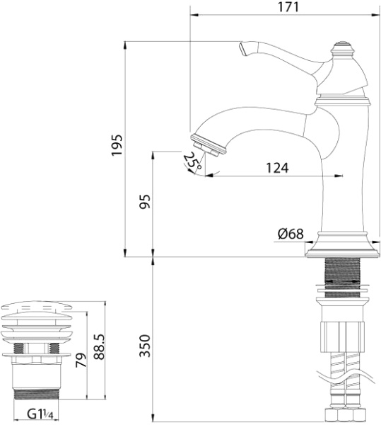 Смеситель для раковины Lemark Greek LM5506GG 