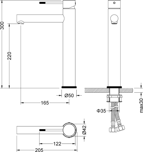 Смеситель для раковины Timo Saona 2311/18F черное золото