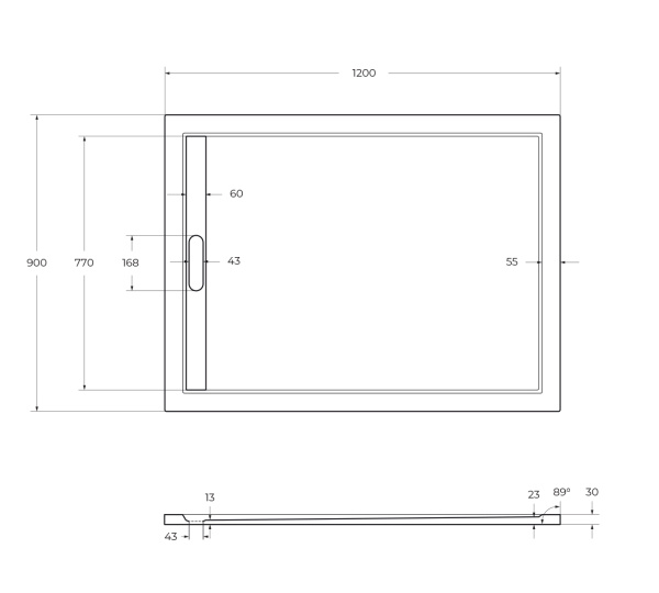 Душевой поддон низкий Cezares Tray TRAY-AS-AH-120/90-30-W прямоугольный литьевой мрамор 120x90 белый матовый