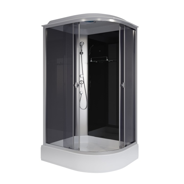 Душевая кабина с крышей Niagara Eco E120/80/26L/TN асимметричная  120x80 стекла тонированные, профиль матовый хром