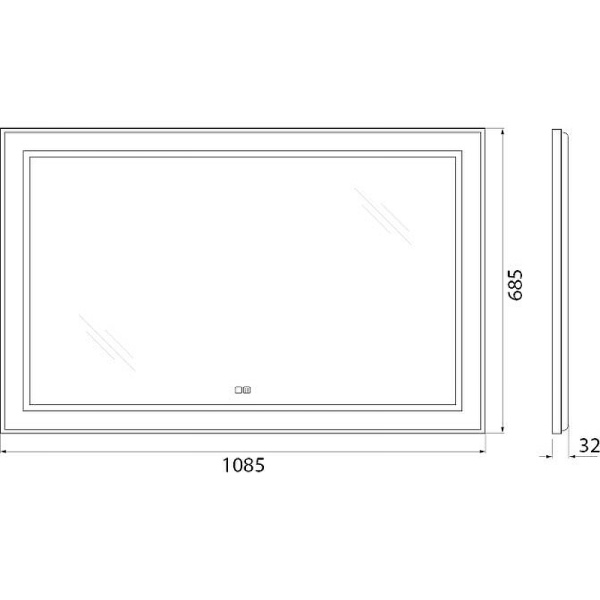 Зеркало с подсветкой BelBagno Kraft SPC-KRAFT-1085-685-TCH-WARM 110x70 сенсор