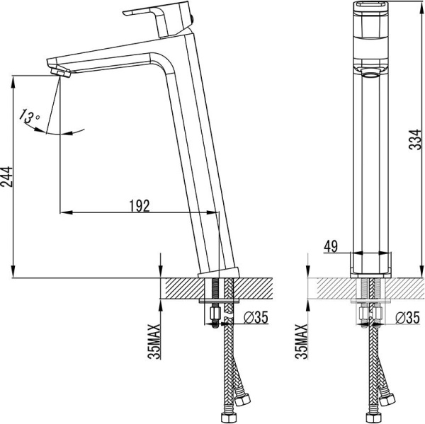 Смеситель для раковины Ravak 10° X070091 хром
