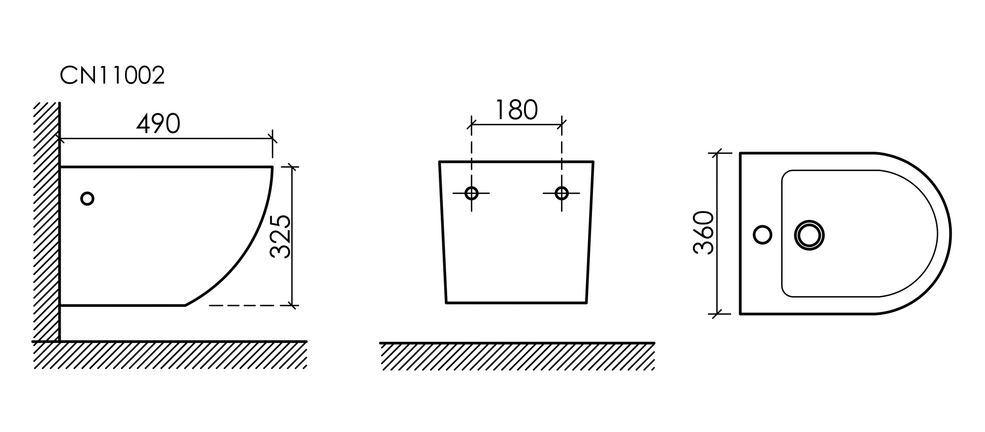 Биде подвесное Ceramica Nova Uno CN11002 фарфор, цвет белый