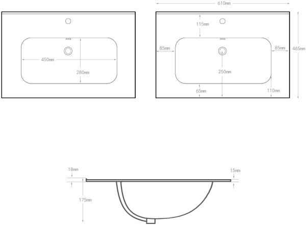Раковина мебельная прямоугольная Aquanet Flat 00254363 керамика цвет белый