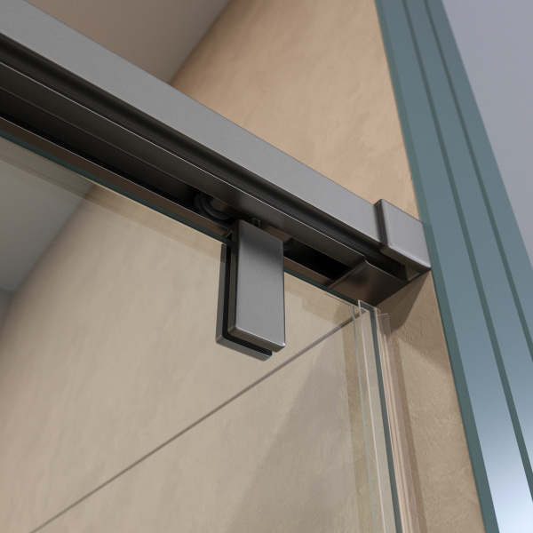 Душевая дверь BelBagno Soft Close-1 SOFT_CLOSE-1-BF-1-140-C-GM 140 см стекла прозрачные, профиль оружейная сталь