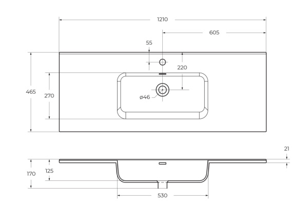Раковина мебельная прямоугольная BelBagno  BB1200ETL фаянс цвет белый
