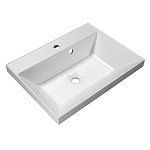 Раковина мебельная прямоугольная BelBagno  BB600/450-LV-MR-AST литьевой мрамор цвет белый