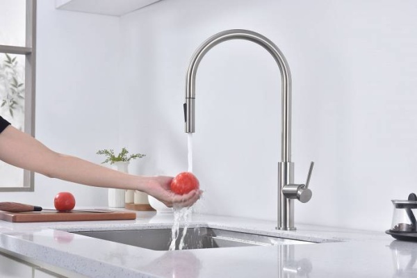 Смеситель для кухни Paulmark Senso Se215180-BS без подключения к фильтру брашированная сталь