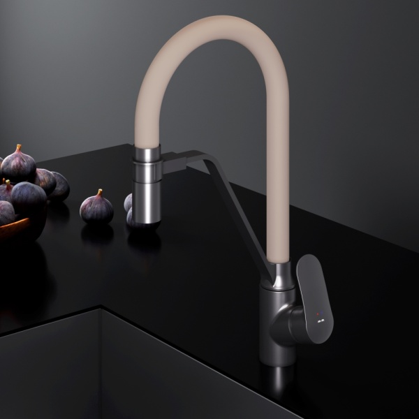 Смеситель для кухни Am.Pm Like F8007826 с подключением к фильтру черный/бежевый