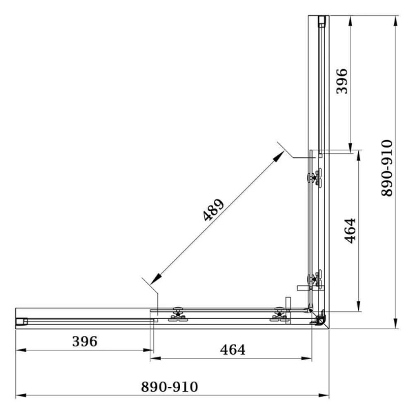 Душевой угол Veconi  RV83-90-01-C5 90x90 стекла прозрачные, профиль матовый хром