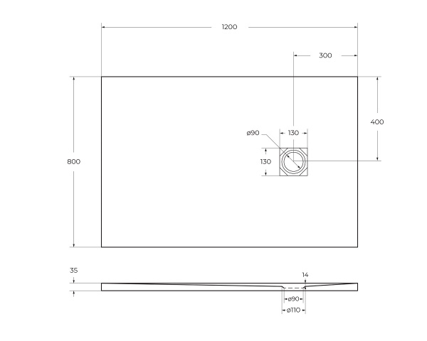 Душевой поддон низкий BelBagno Uno TRAY-MR-UNO-AH-120/80-35-W-BO прямоугольный литьевой мрамор 120x80 белый