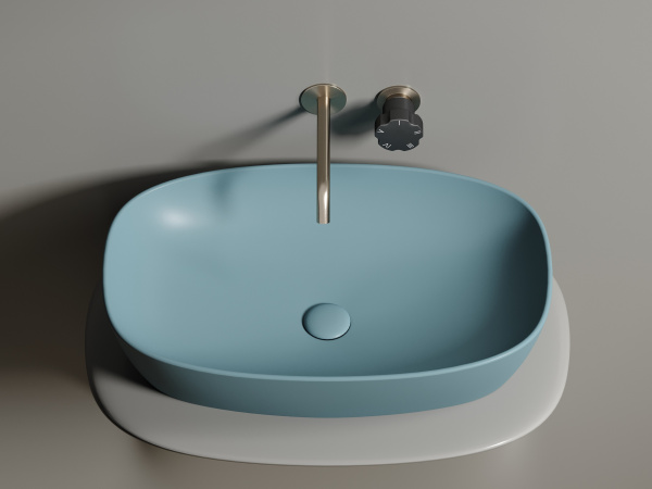 Раковина накладная овальная Ceramica Nova Element CN6049MLG фарфор цвет светло-зеленый матовый