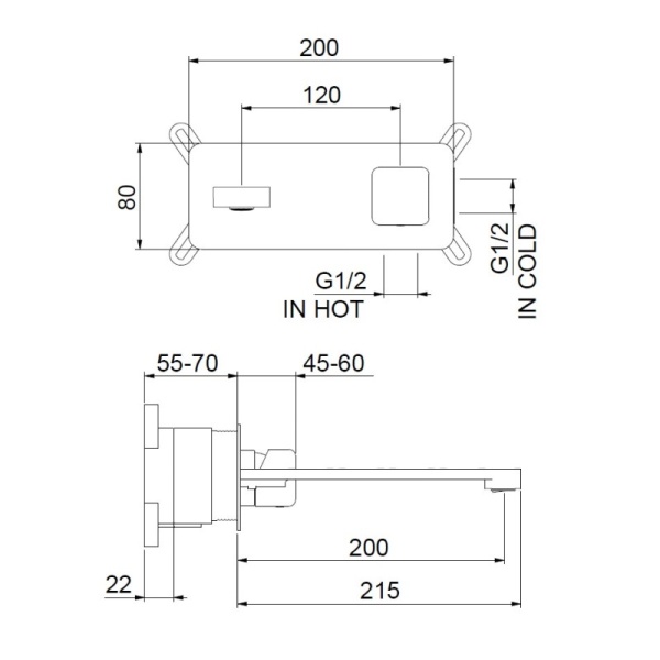 Смеситель для раковины Webert ONE-X OX830606441 черный/сталь