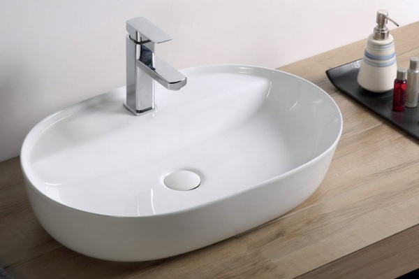Раковина накладная овальная BelBagno  BB1346 фаянс цвет белый