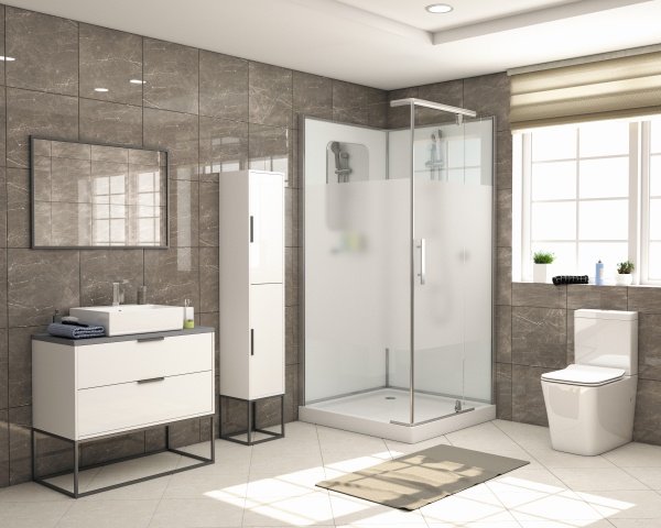 Душевая кабина без крыши Grossman  GR171QR квадратная   90x90 стекла прозрачные с узором, профиль хром