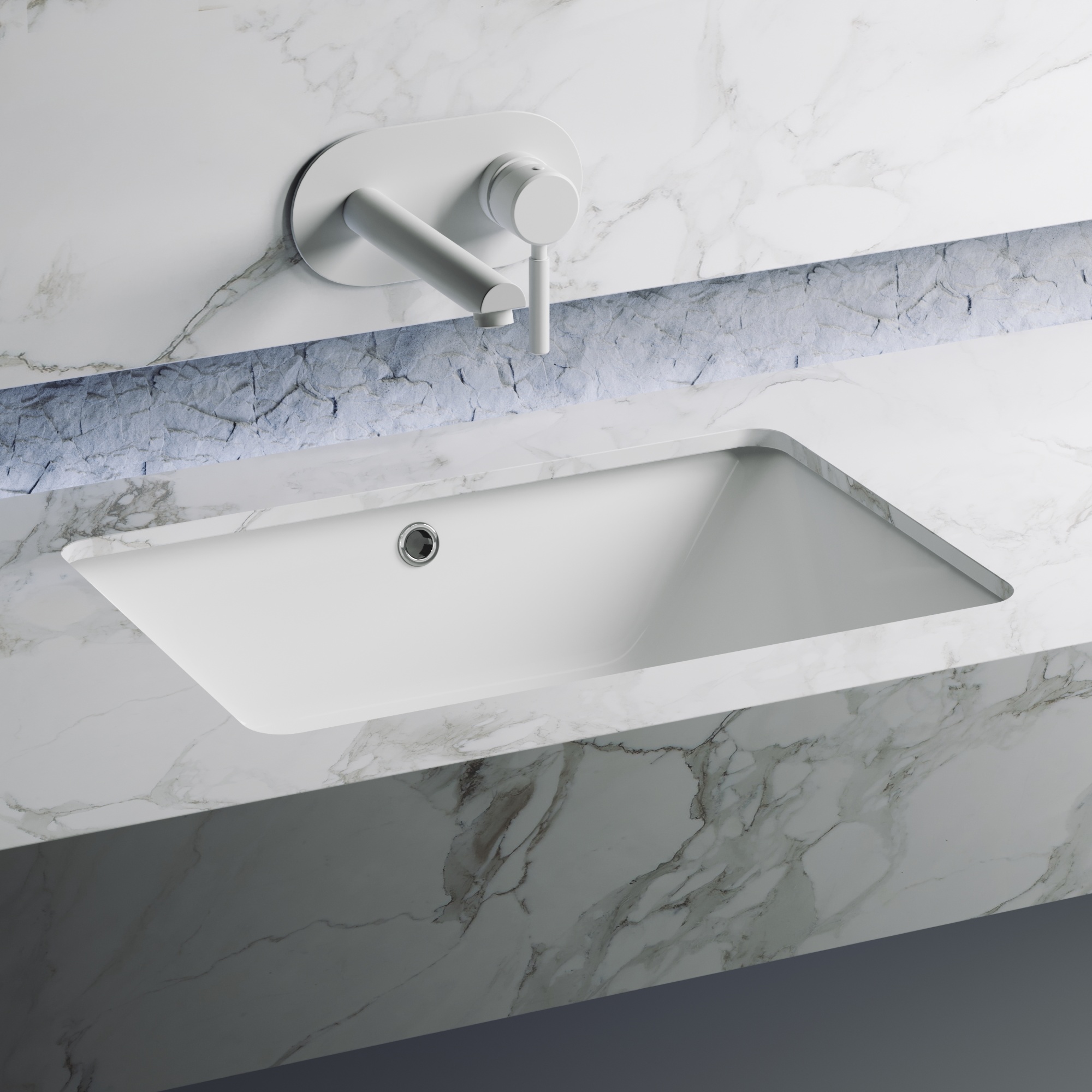 Раковина встраиваемая снизу прямоугольная Ceramica Nova Element CN6045 фарфор цвет белый
